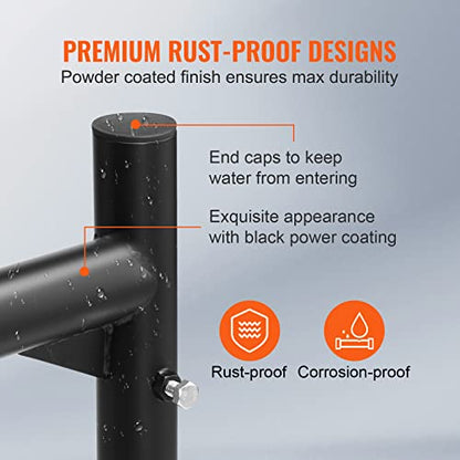 VEVOR Extendable Steel Truck Ladder Rack - 800 lbs Capacity, 46-71 inch, Non-Drilling for Kayak, Surfboard, Lumber, Ladder - style: Non-drilling
