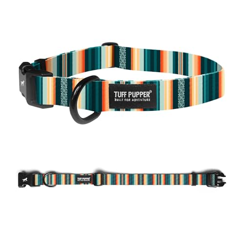 Tuff Pupper Premium Adjustable Dog Collar for Medium Boy & Girl Dogs, Stylish Pattern Collars Designed in USA, Quick Release Buckle, SacredTribe Print, Medium (1 Inch Wide x 13-18 Inch Neck) - color: SacredTribe, size: Medium