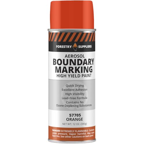 Forestry Suppliers Boundary Marking Paint – 12 oz Aerosol Spray for Property Lines, Surveying, and Land Management (Orange) - color: Orange