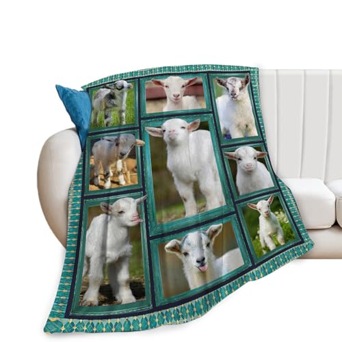 Cute Goat Blanket, Farmhouse Animal Throw Blankets, Goats Fuzzy Plush Blanket Ultra Soft for Goat Lover Gift Kids Teens Women Men Girls Boys Stuff Decor for Home Bedding Sofas Couch Camping 50"X40" - color: Goat, size: 50"x40"