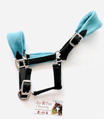 Star Point Horsemanship Mini-Pony Fleece Halter - color: Teal, size: Large 35-38"