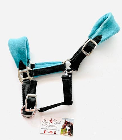 Star Point Horsemanship Mini-Pony Fleece Halter - color: Teal, size: Large 35-38"