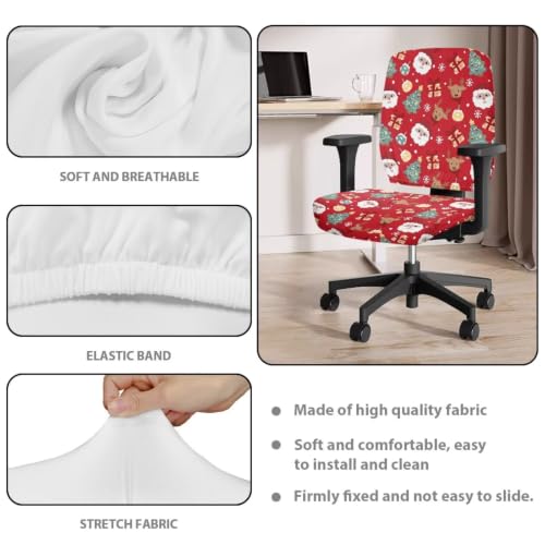 Christmas Santa Print Chair Covers Fashion Gaming Chair Cover - color: Christmas Santa Print