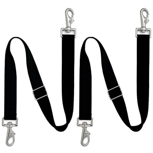 Premium Horse Blanket Sheet Leg Straps, Replacement Stretchy Belly Strap with Double Swivel Snaps, Adjustable Elastic Length from 24 to 42 Inch Winter Blanket - color: Black