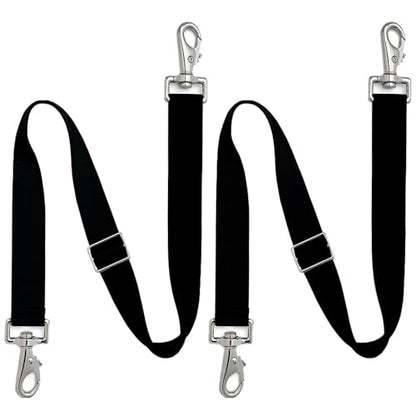 Premium Horse Blanket Sheet Leg Straps, Replacement Stretchy Belly Strap with Double Swivel Snaps, Adjustable Elastic Length from 24 to 42 Inch Winter Blanket - color: Black