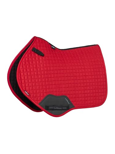 LeMieux Suede Close Contact Square Saddle Pad - English Saddle Pads for Horses - Equestrian Riding Equipment and Accessories - color: Chilli