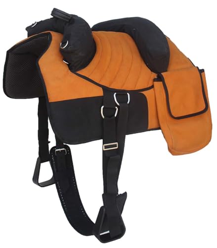 CHALLENGER Horse Western Deluxe Bareback Trail Saddle Pad w/Pockets Girth Stirrups 39TS07 - color: Tan, size: 11" Seat