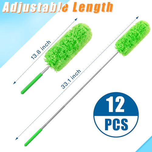 Tanlade 12 Pcs Microfiber Feather Dusters for Cleaning, Green - color: Green