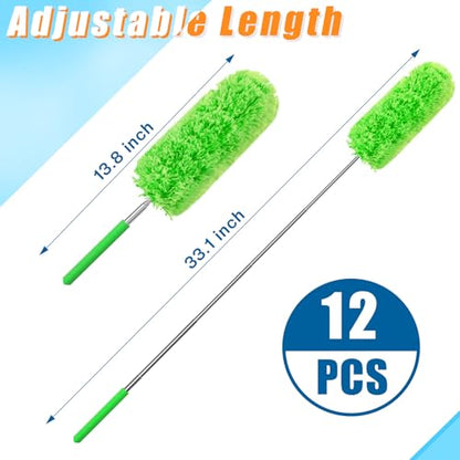Tanlade 12 Pcs Microfiber Feather Dusters for Cleaning, Green - color: Green