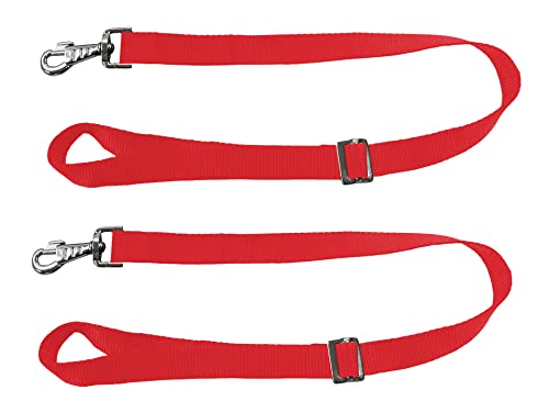 Adjustable Pair of Nylon Replacement Straps for Slow Feed Hay Bags (Red) - color: Red