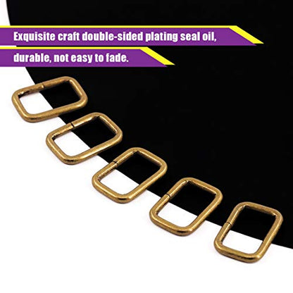 Swpeet 60Pcs 1 Inch / 25mm Heavy Duty Metal Ring Buckle Webbing Belts - color: Bronze, style: Metal Rectangle Ring
