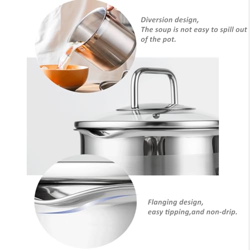 Stainless Steel Saucepan With Glass Lid, Sauce Pan, 2.5 Quart Cooking Pot, Perfect For Boiling Milk, Sauce, Gravies, Pasta, Noodles - size: 2.5 Quarts