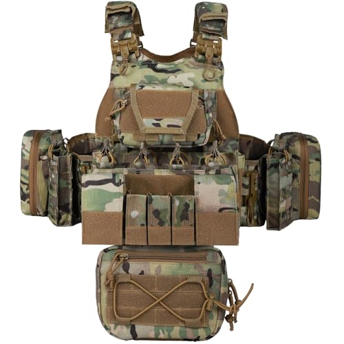 YAKEDA Outdoor Training Vest With PALS System MultiFunctional MOLLE Quick Release Vest- For Hiking, Camping Training - color: Cp2.0