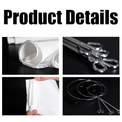 3Pcs Ultra Fine Mesh Strainer Bags, Fine Mesh Strainer with Handle, Reusable Cheesecloth Strainer for Coffee, Nut Milk, Butter, Wine, Juices (Small Size)