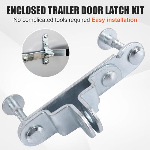 GDW Cargo Trailer Door Latch Hasp Keeper, 2-Pack with Screws & Nuts | For Ramp Padlock, Race Bar Lock Handle, Enclosed Car Hauler, Includes 4 Screws & 4 Nuts