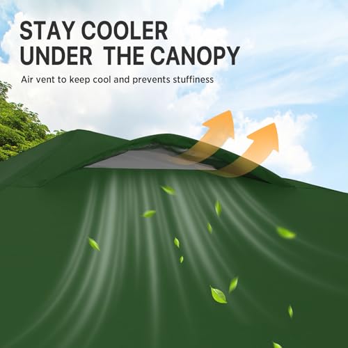EAGLE PEAK 8x8 Pop Up Canopy Tent Easy Up Canopy Outdoor, Green - color: Green, size: 8x8