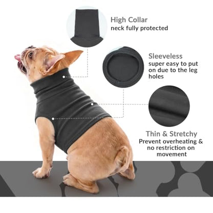 ROZKITCH Dog Neck Protector, Dog Neck Surgery Recovery Suit | Surgical Neck Cover Cat Ear Hematoma Wrap Darkgrey S - color: Darkgrey, size: S(Chest: 16.9")