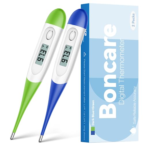 Boncare Rectal Thermometer for Baby 2 Packs (Dark Blue+Green) - color: Dark Blue+Green
