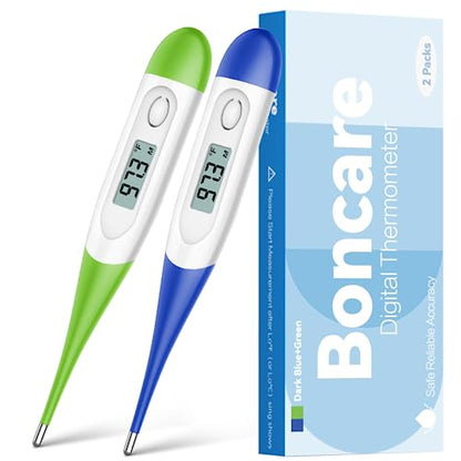 Boncare Rectal Thermometer for Baby 2 Packs (Dark Blue+Green) - color: Dark Blue+Green