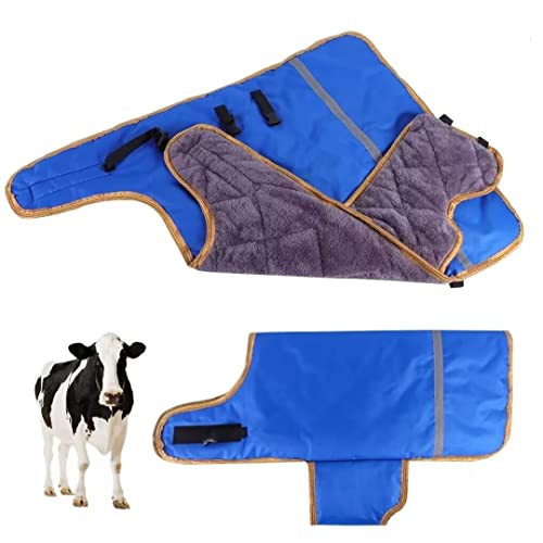 Calf Blanket with Fleece Lining, Calves Warm Clothes Calf Saver Coat, Sheep Goat Blanket, for Keep Cows Goats Sheeps Warmming, Thickened Belly Protection 1Pcs
