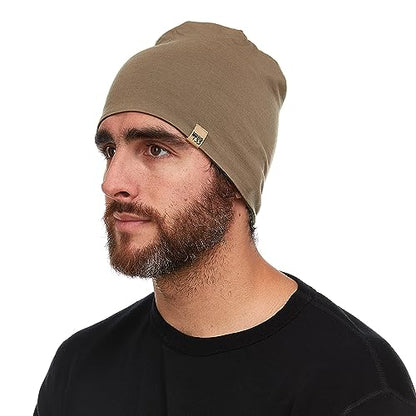 Minus33 Merino Wool Micro Weight Reversible Beanie - color: Tan 499 / Olive Drab
