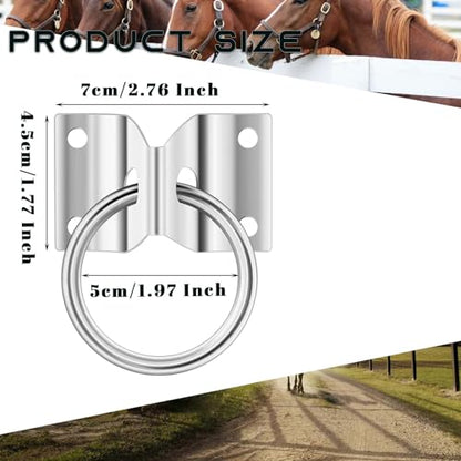 12 Pcs Cross Tie Ring for Horse,Block Tie Ring Hitching Ring with Screws for Horse Stall Stable - style: Tie Ring-12PCS