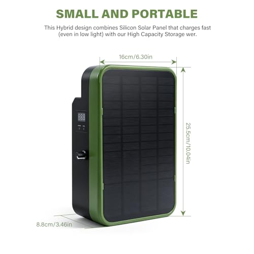 Solar Electric Fence Charger, Energizer with Stand 5kV-9kV Output | 6000mAh Battery, 5.5W Solar Panel Perfect for Farms Gardens Orchards, Keeps Livestock Safe from Wildlife