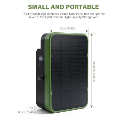 Solar Electric Fence Charger, Energizer with Stand 5kV-9kV Output | 6000mAh Battery, 5.5W Solar Panel Perfect for Farms Gardens Orchards, Keeps Livestock Safe from Wildlife