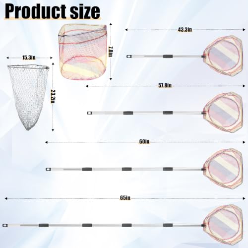 Chicken Catching Net 2 Pcs, Bird Catching Net, 32" to80 Animal Catching Net | Chicken Net Stainless Steel Poultry Catcher for Catching Small Chicken, Goose, Ducks, Fish, Birds(2 Nets, 1 Pole Included)