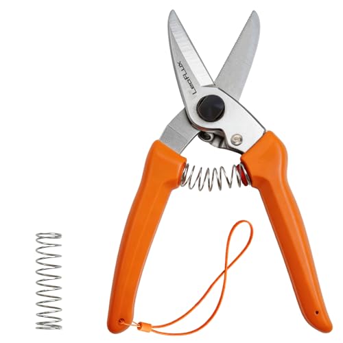 LeafLux 7-Inch Goat Hoof Trimmers Multi-Purpose – SK5 Carbon Steel Hoof Shears with Wrist Lanyard for Goat, Sheep, Alpacas Trimming & Tree Pruning, One-Hand Operation with Spare Spring Included|LFX140