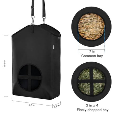 3 Packs Black Goat Hay Feeder, Hay Bags for Goats, Horses, Sheep - color: 3Black
