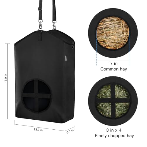 3 Packs Black Goat Hay Feeder, Hay Bags for Goats, Horses, Sheep - color: 3Black