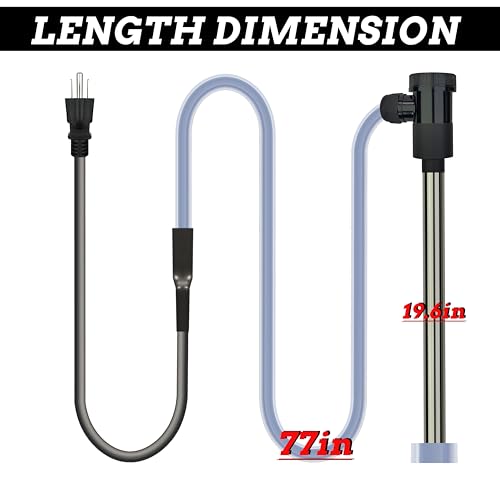 Immersion Water Heater 3500W 240V Portable Hot Tub & Pool Submersible Electric Water Heater with Temp Control & WiFi Timer for Hot Tub, Bathtub, Baptistry, Inflatable Pool, Baptismal Pool