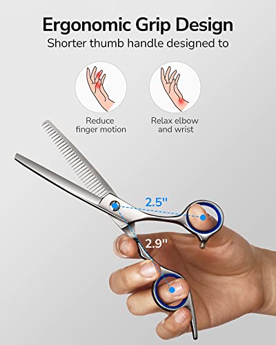 Hair Thinning Scissors ULG Professional Barber’s Texturizing Teeth Shears for Hairdressing, Salon and Home Use Thinning Shears for Hair Cutting, Made of Japanese Stainless Steel, 6.5 inch - color: Blue