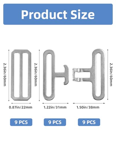 9 Sets Horse Blanket Surcingle Buckle Replacement Kits, Heavy-Duty Hardware Buckles with Straps for Repair and Restoration of Horse Blankets