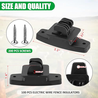 CNQLIS 100 Pcs Electric Fence Insulators for Wooden Post