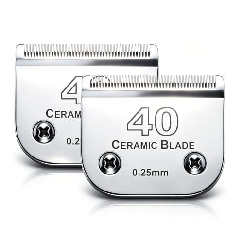 #40 Blade Dog Grooming Blades Compatible with Andis/Wahl/Oster Clippers - color: 2pc 40:1/100''(0.25mm)