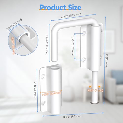 Sliding Door Loop Lock Latch, 2-3/8 Inch Barn Door Lock White 4PC - color: White-4 Pcs