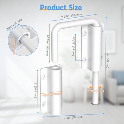 Sliding Door Loop Lock Latch, 2-3/8 Inch Barn Door Lock White 4PC - color: White-4 Pcs