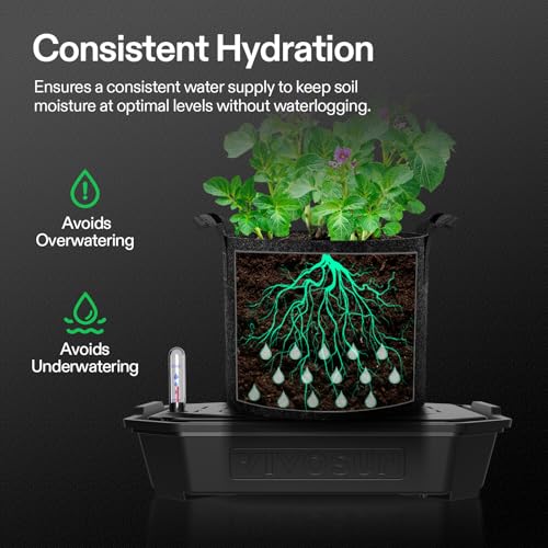 VIVOSUN 4-Pack FlexFeed Self-Watering Pots with Grow Bags, Auto Irrigation - size: 4-Pack Pots with Bags