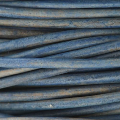 The Beadsmith Leather Cord – Dyed Antique Blue – 1mm Spool – 25 Yards/22.86 Meters – Indian Leather Thong Ideal for Braiding, Beading, Necklaces, Fine Lacing, Hair Accessories & DIY Jewelry Making - size: 1mm, style: Dyed Antique Blue – 25 Yards