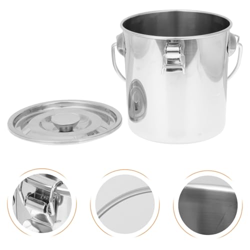 Healeved Stainless Steel Bar Bucket Dog Water Pail Stainless Steel Bucket with Lid Beverage Tub Ice Iron Camping Compost Kitchen Compost Bin Flour Tinplate
