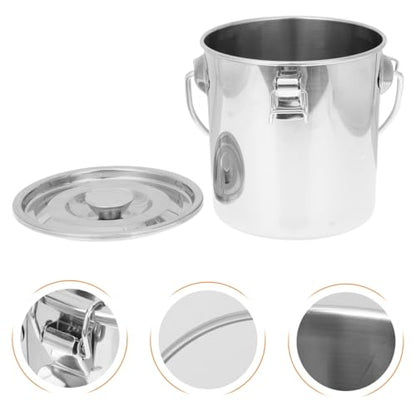 Healeved Stainless Steel Bar Bucket Dog Water Pail Stainless Steel Bucket with Lid Beverage Tub Ice Iron Camping Compost Kitchen Compost Bin Flour Tinplate