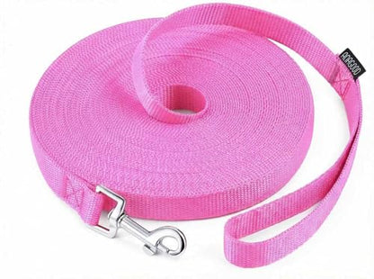 Long Dog Leashes for Medium,Large & Small Dogs Training 15FT/20FT/30FT/50FT/100FT - color: Pink, size: 1 Inch x 20 Feet