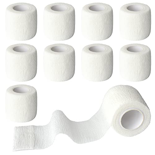 2 Inches Self Adhesive Bandage Wrap Cohesive Wrap, 9 Pack, White - color: White, size: 2 Inch
