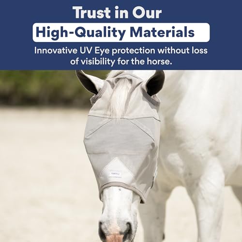 Horse Fly Mask Without Ears, Built-in Visor, Standard Medium/Large