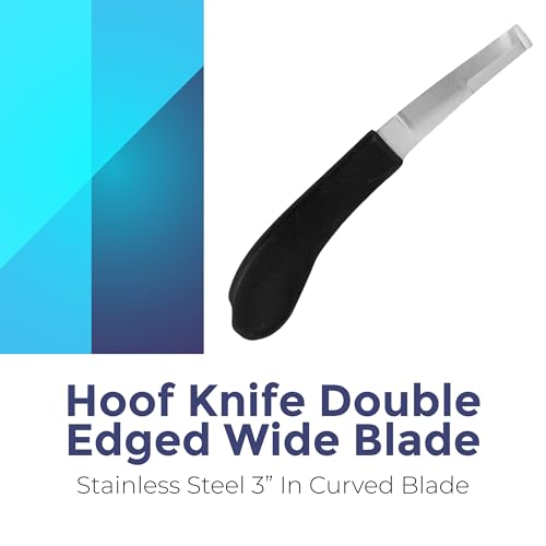 Regular Hoof Knife for Horses – Farrier Tool with Plastic Grip – Hoof Trimming Knife for Equine Care & Veterinary Use (Left Hand) - style: Wide Blade - RH