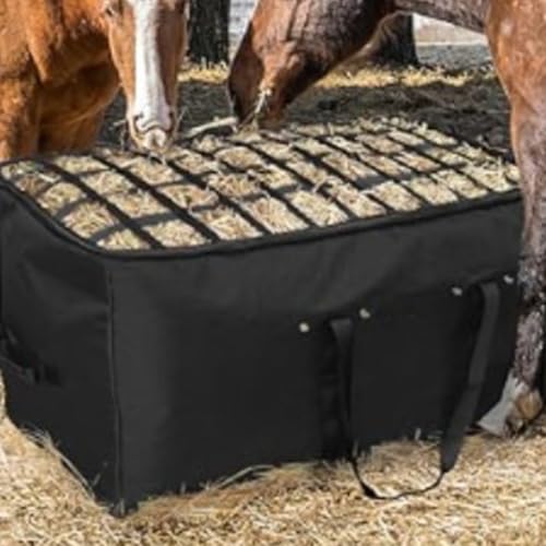 Hay Bags for Horse Heavy Duty Oxford Hay Bag Extra Large | Horse Feeding Supplies Waterproof Tote with Top Slow Feed Design for Barn Stable