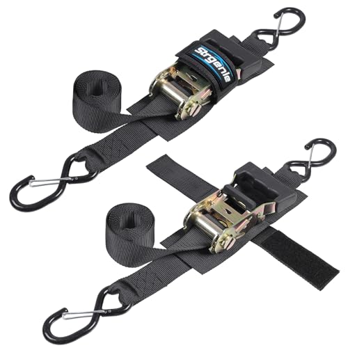 1.6IN 4FT Transom Tie Down Straps Heavy Duty Ratchet Straps - size: 1.6" x 4'