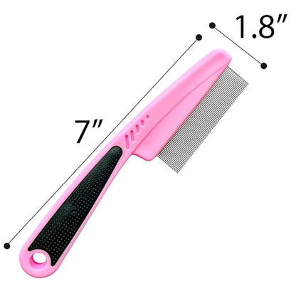 Flea Comb for Dogs and Cats, Fine-Toothed Pet Combs for Detangling or Dematting Face & Paws
